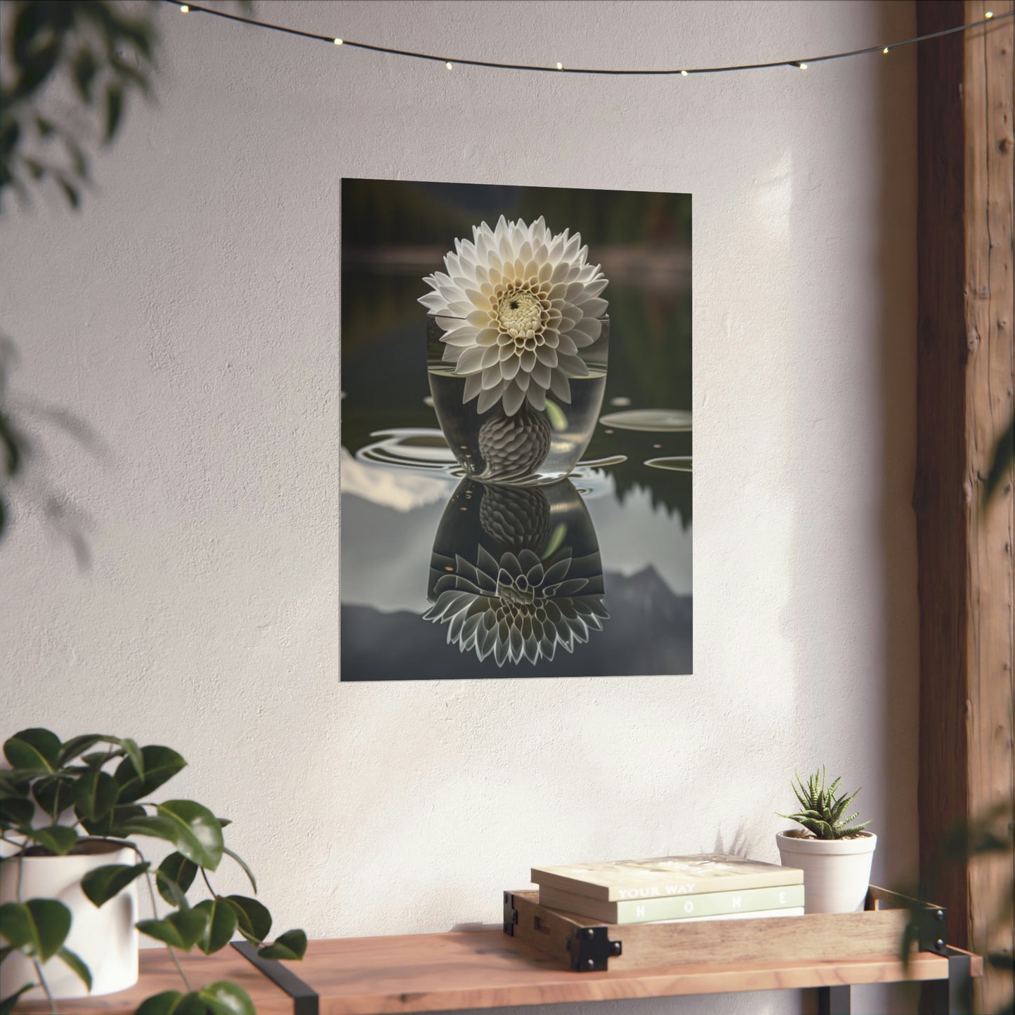 Premium Matte Vertical Posters White Dahlia 3