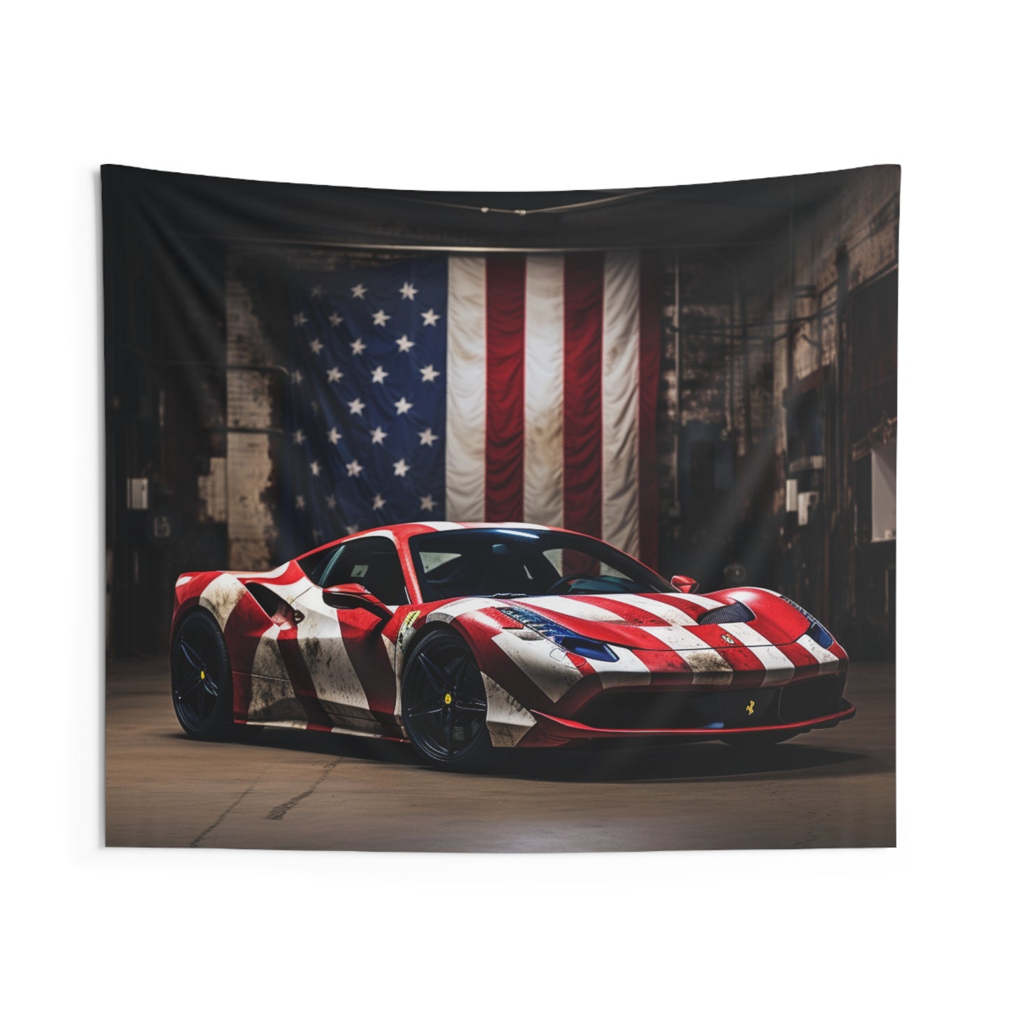 Indoor Wall Tapestries American Flag Farrari 2