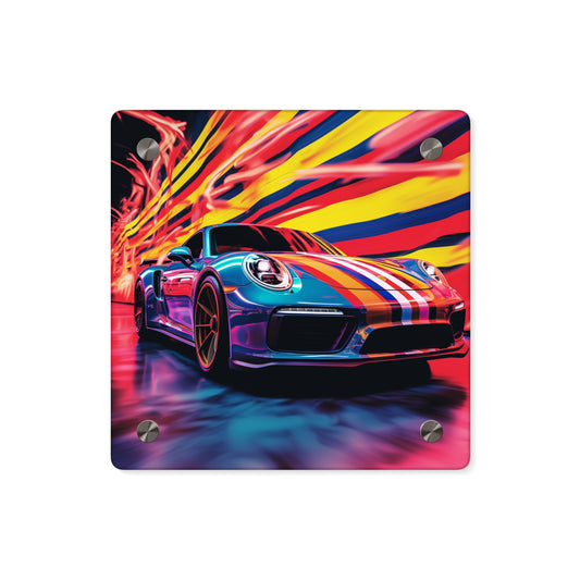 Acrylic Wall Art Panels Macro American Flag Porsche 2