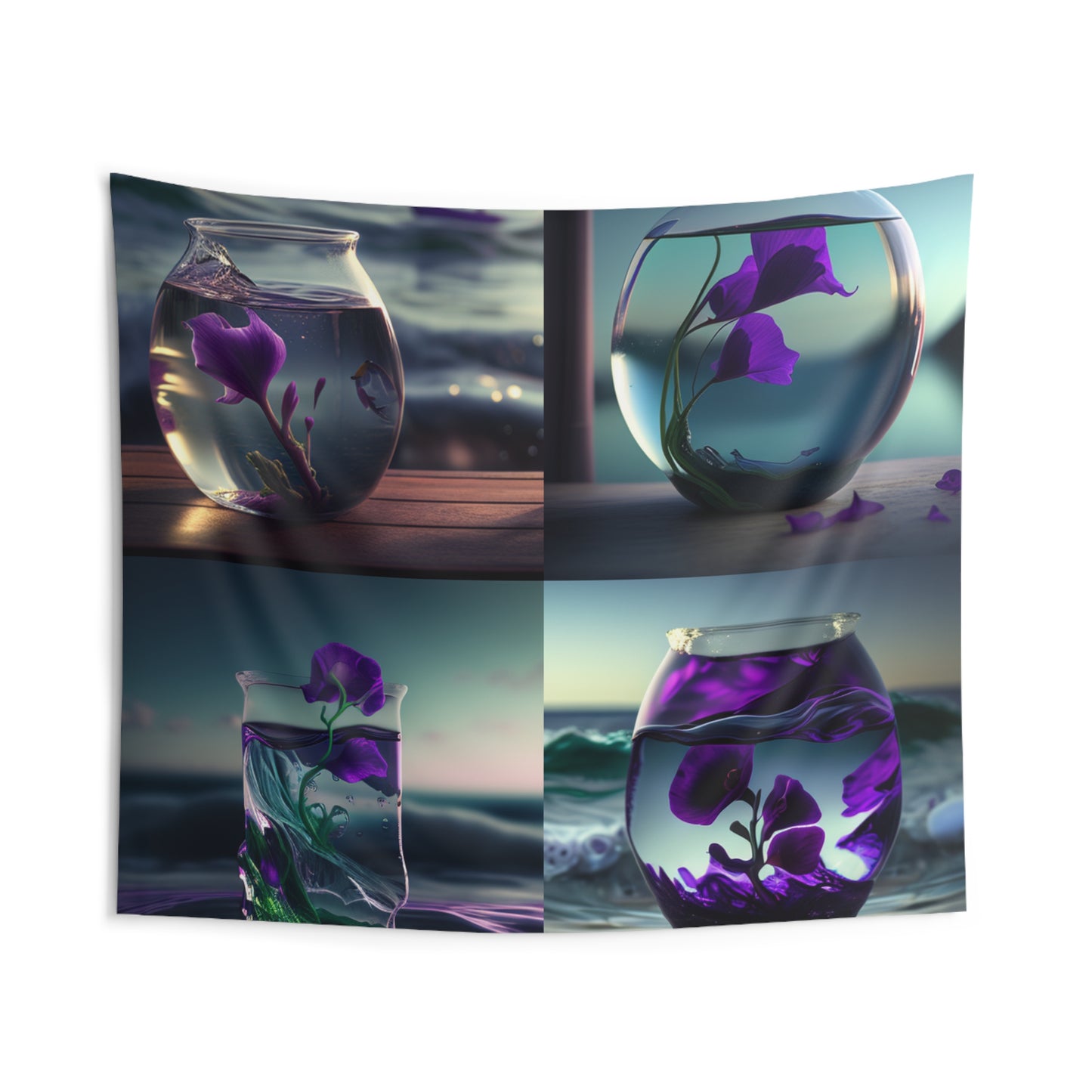 Indoor Wall Tapestries Purple Sweet pea in a vase 5