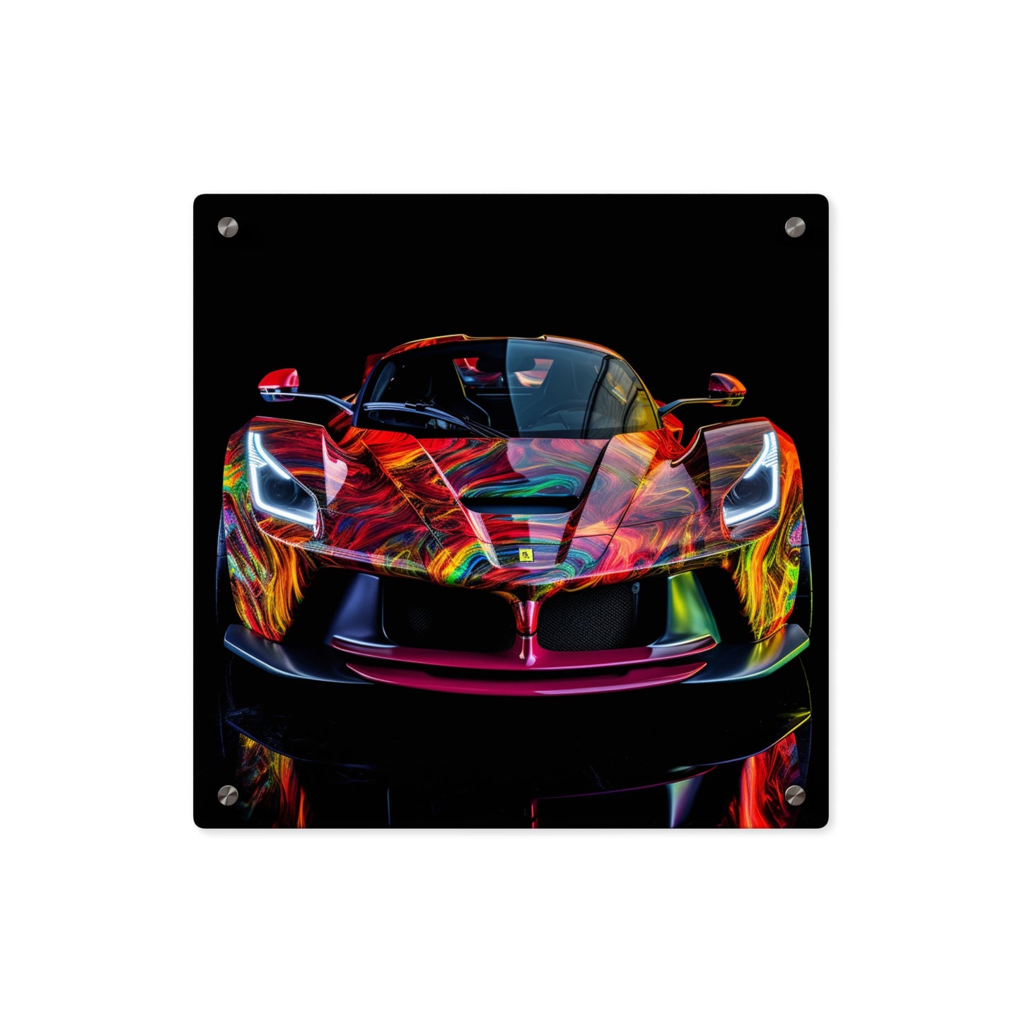 Acrylic Wall Art Panels Ferrari Neon 3