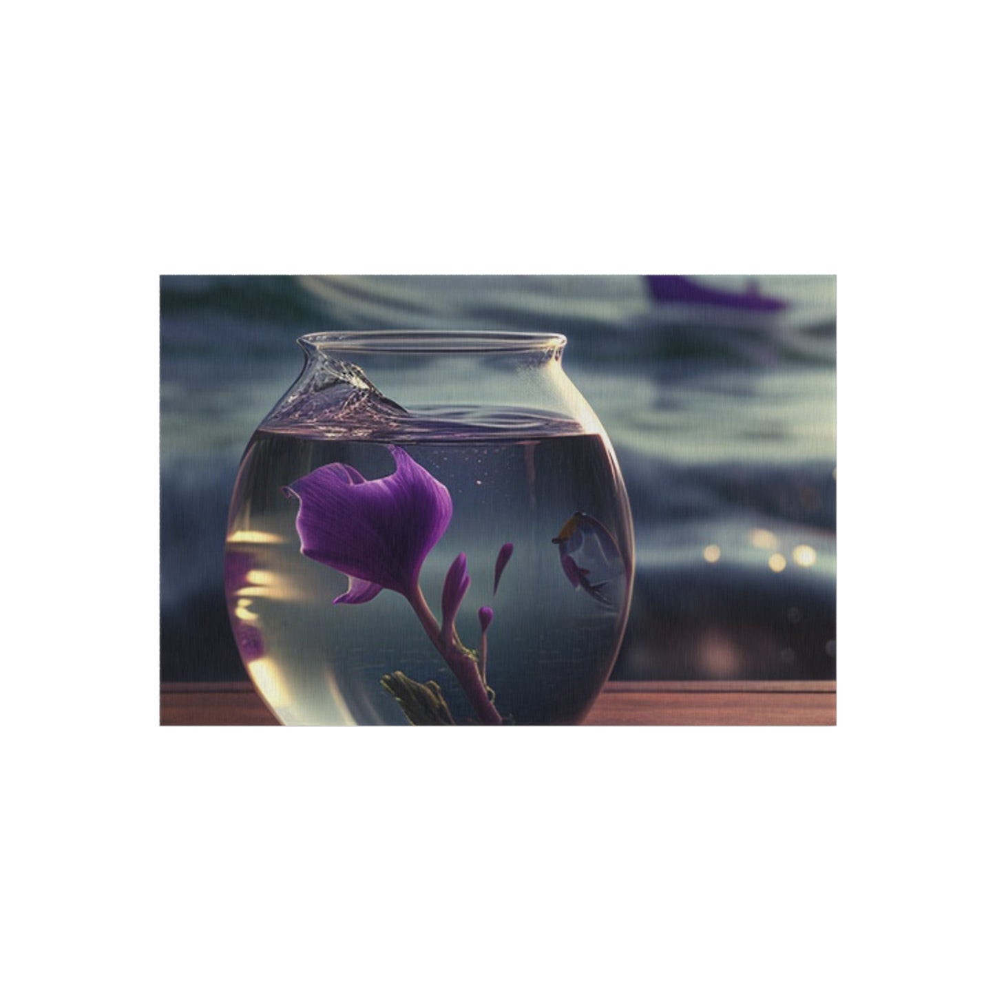 Outdoor Rug  Purple Sweet pea in a vase 1