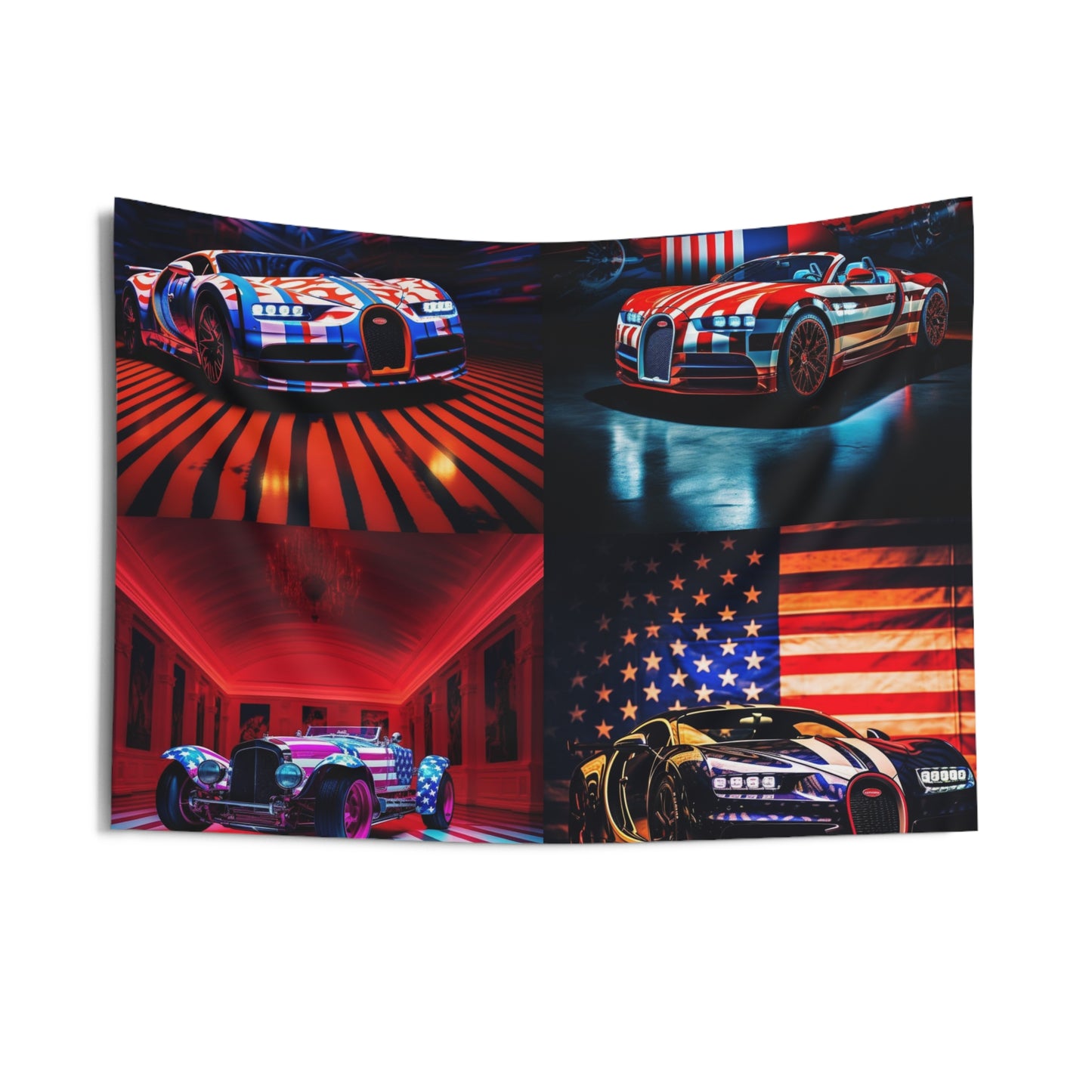Indoor Wall Tapestries Macro Bugatti American Flag 5