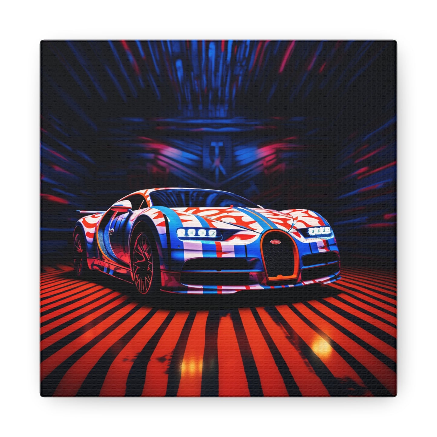 Canvas Gallery Wraps Macro Bugatti American Flag 1