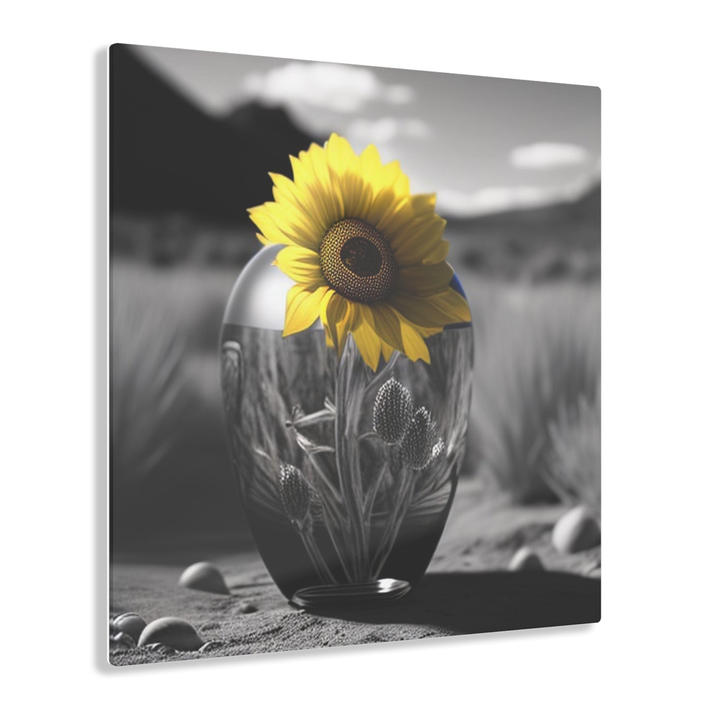 Acrylic Prints Yellw Sunflower in a vase 3