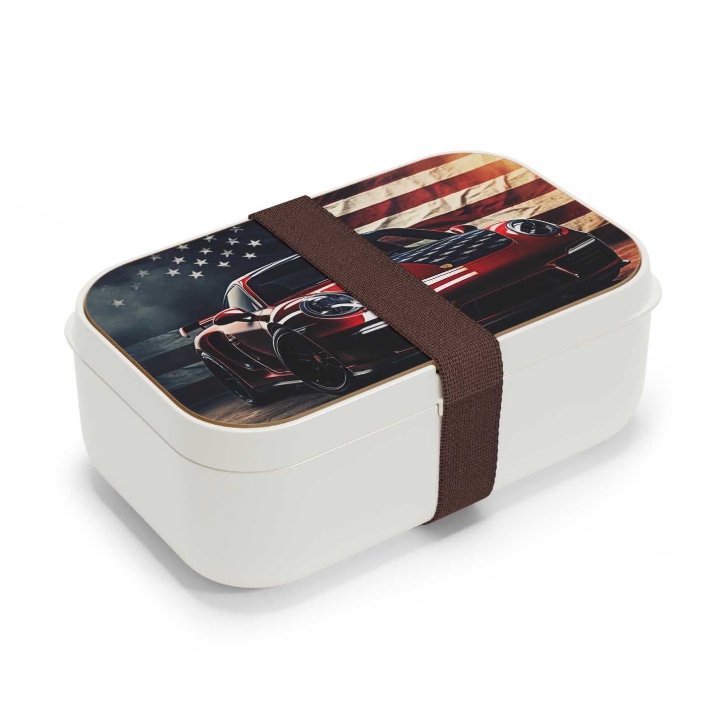 Bento Lunch Box American Flag Background Porsche 2