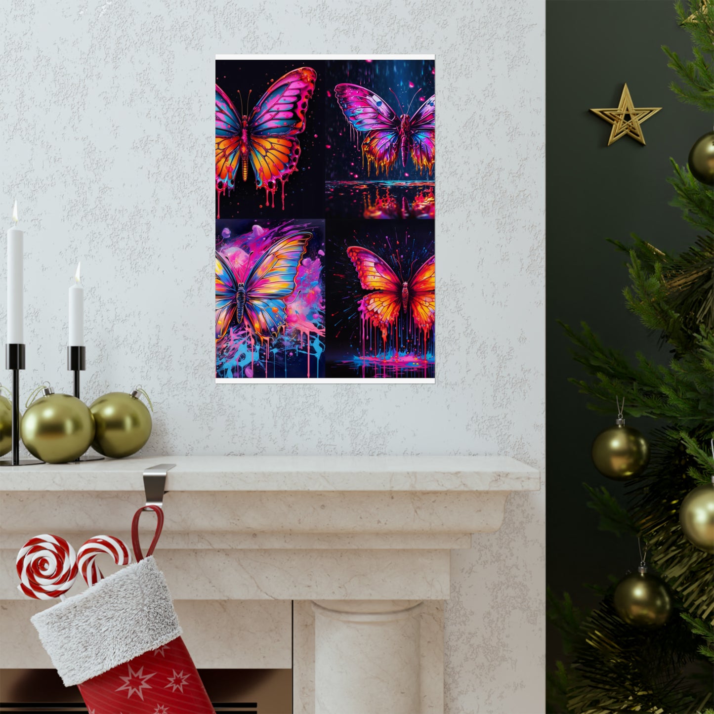 Premium Matte Vertical Posters Pink Butterfly Flair 5