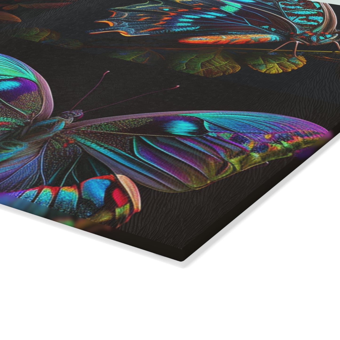 Glass Cutting Board Hue Neon Butterfly 5