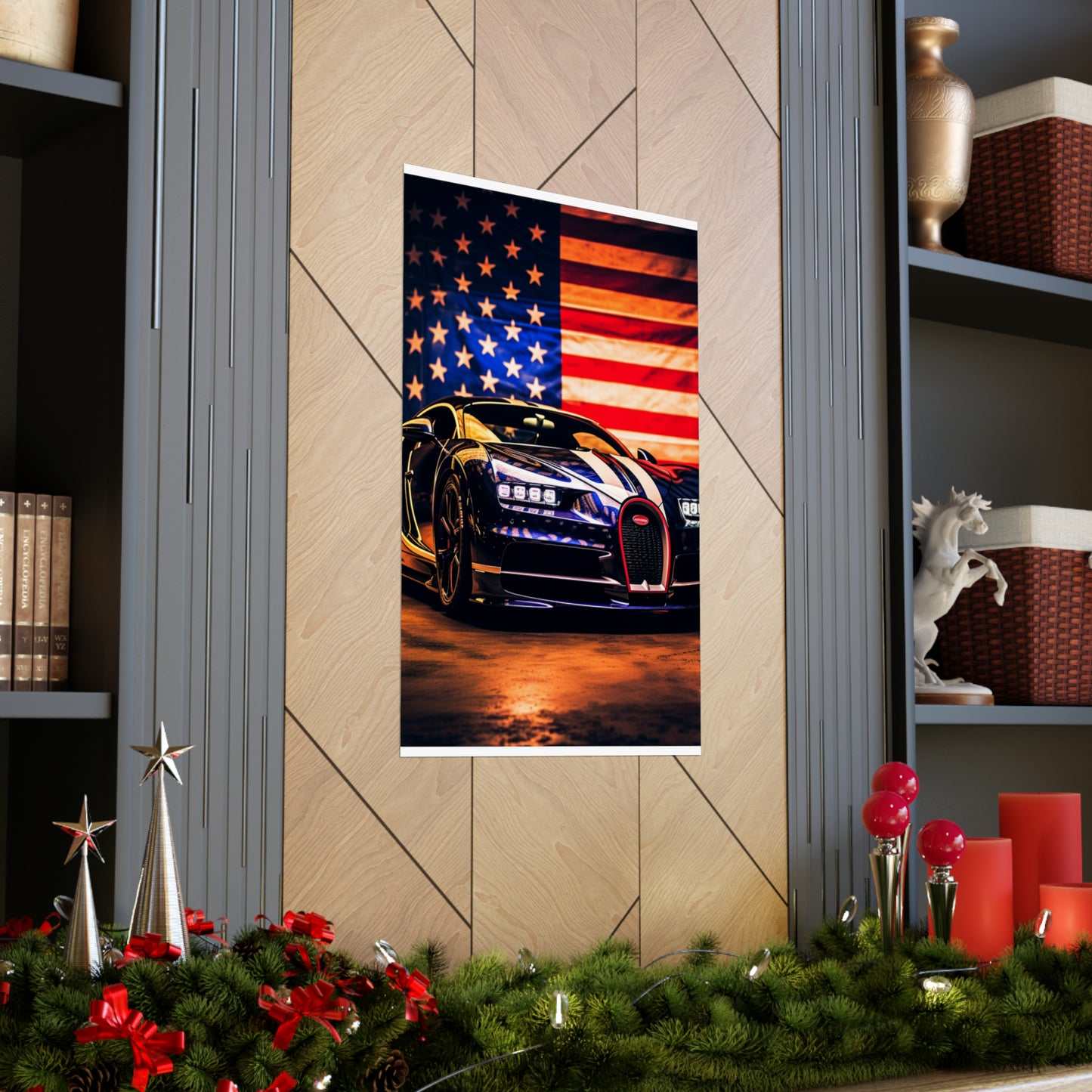 Premium Matte Vertical Posters Macro Bugatti American Flag 4