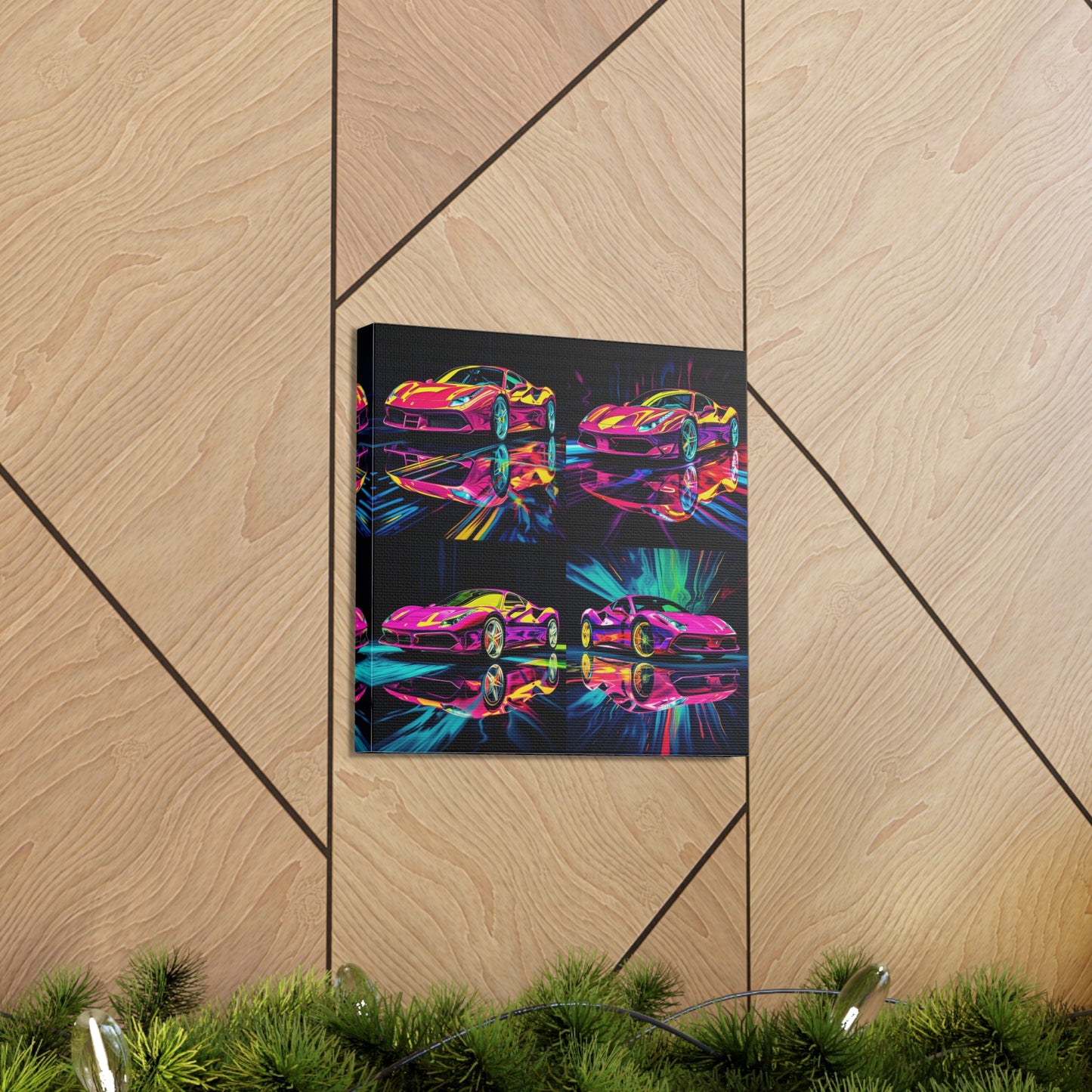 Canvas Gallery Wraps Pink Ferrari Macro 5