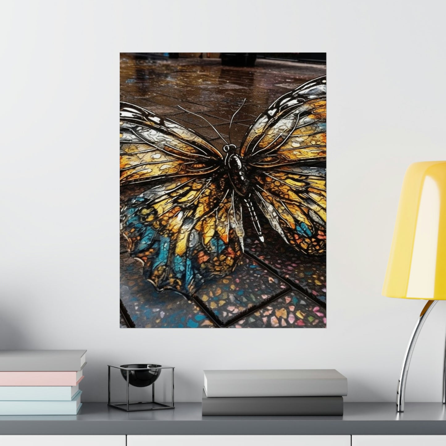 Premium Matte Vertical Posters Water Butterfly Street 1