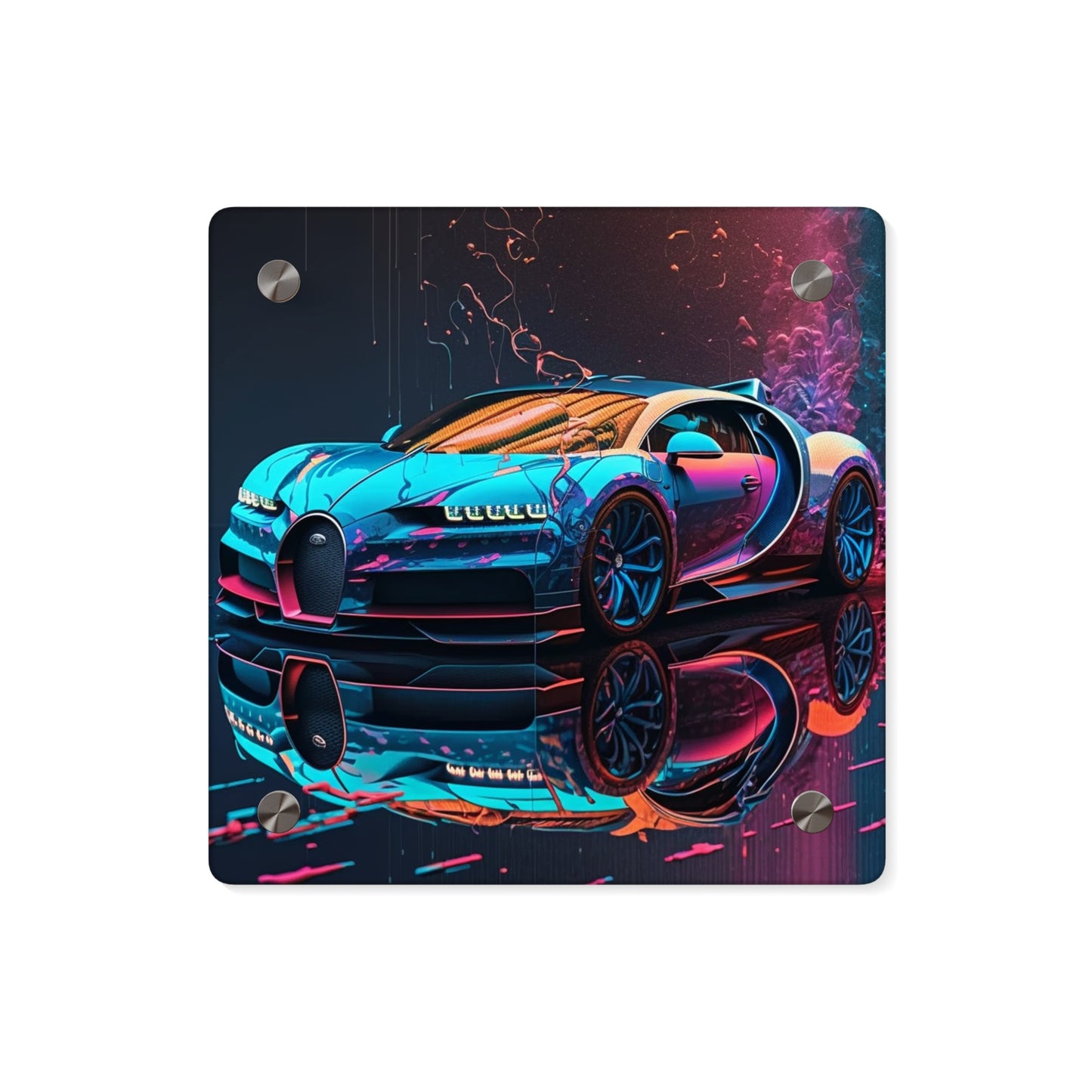 Acrylic Wall Art Panels Bugatti Neon Chiron 4