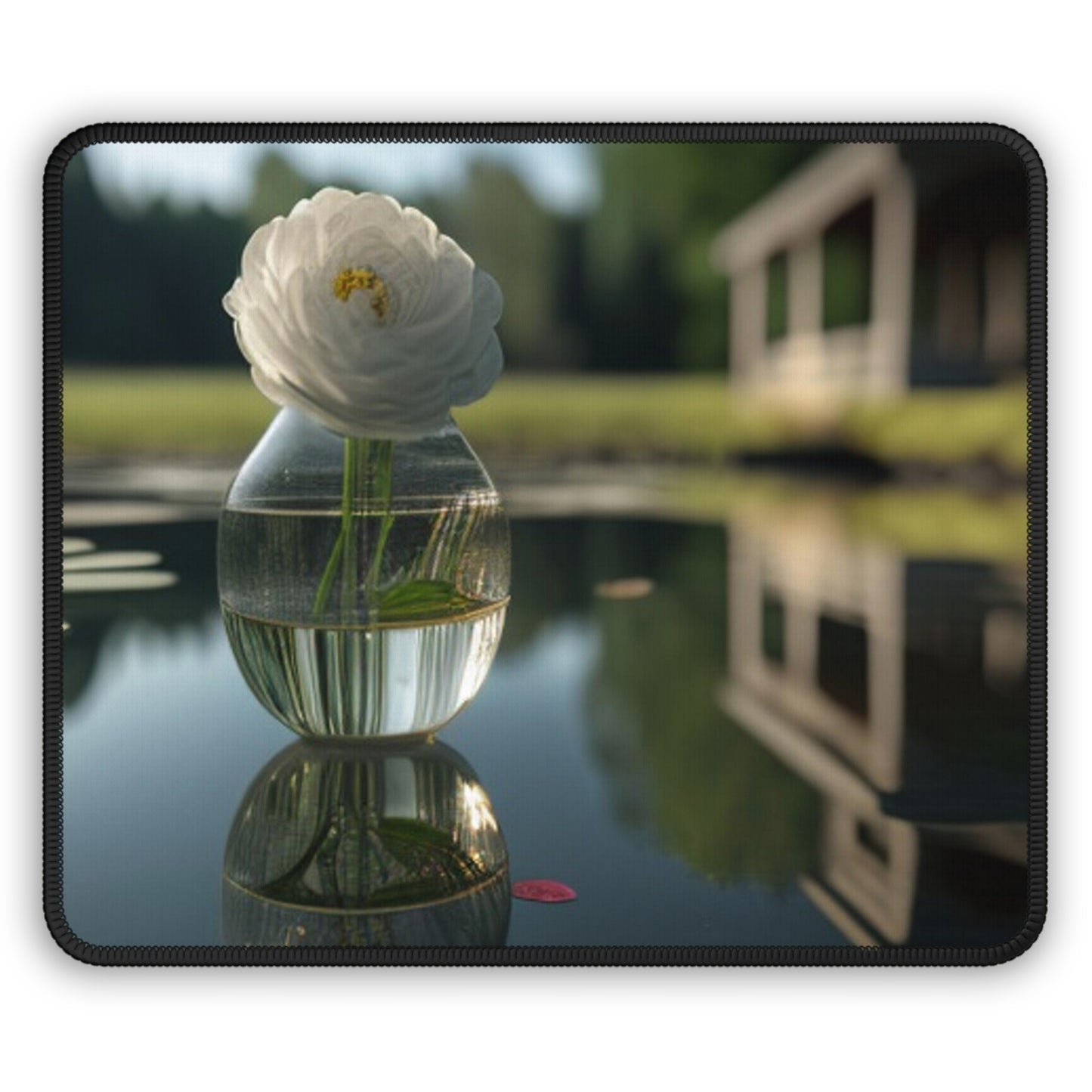 Gaming Mouse Pad  White Peony glass vase 1