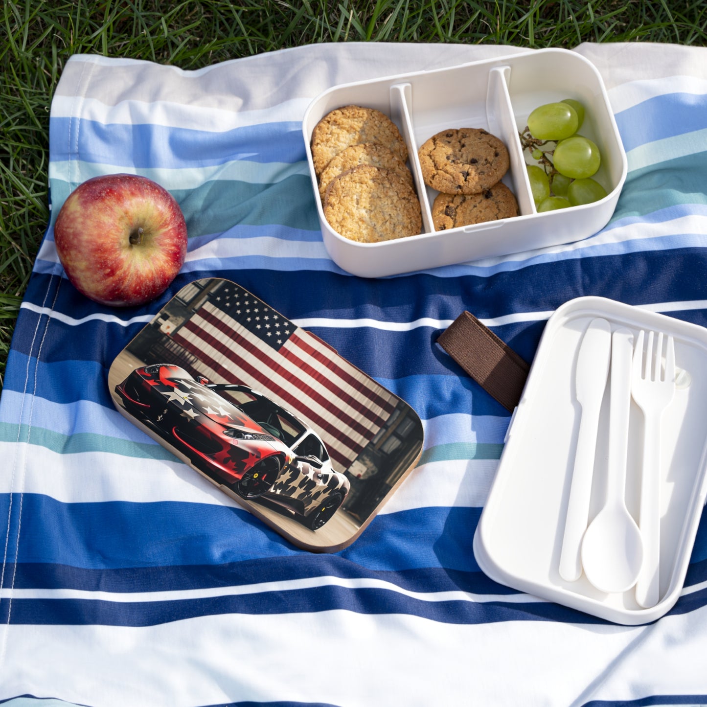 Bento Lunch Box American Flag Farrari 1