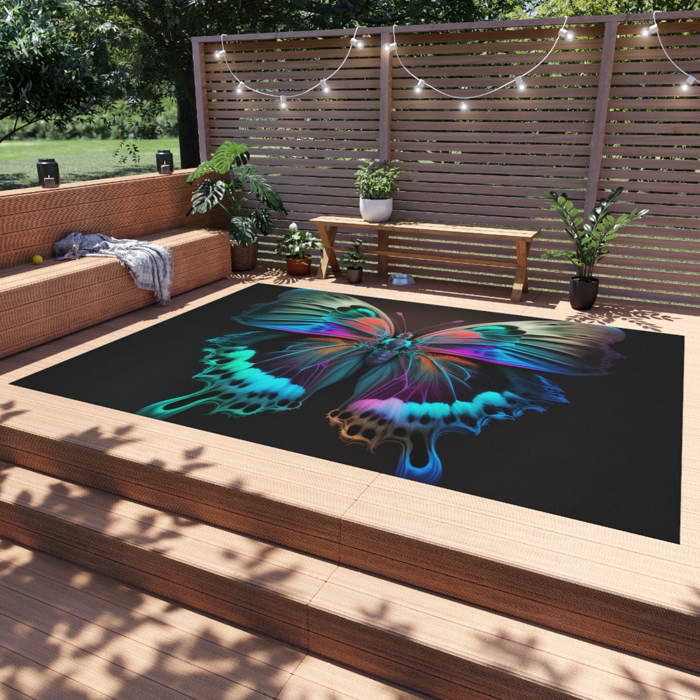 Outdoor Rug  Raw Hyper Color Butterfly 2