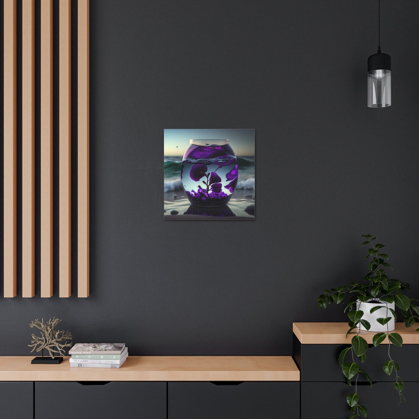 Canvas Gallery Wraps Purple Sweet pea in a vase 4