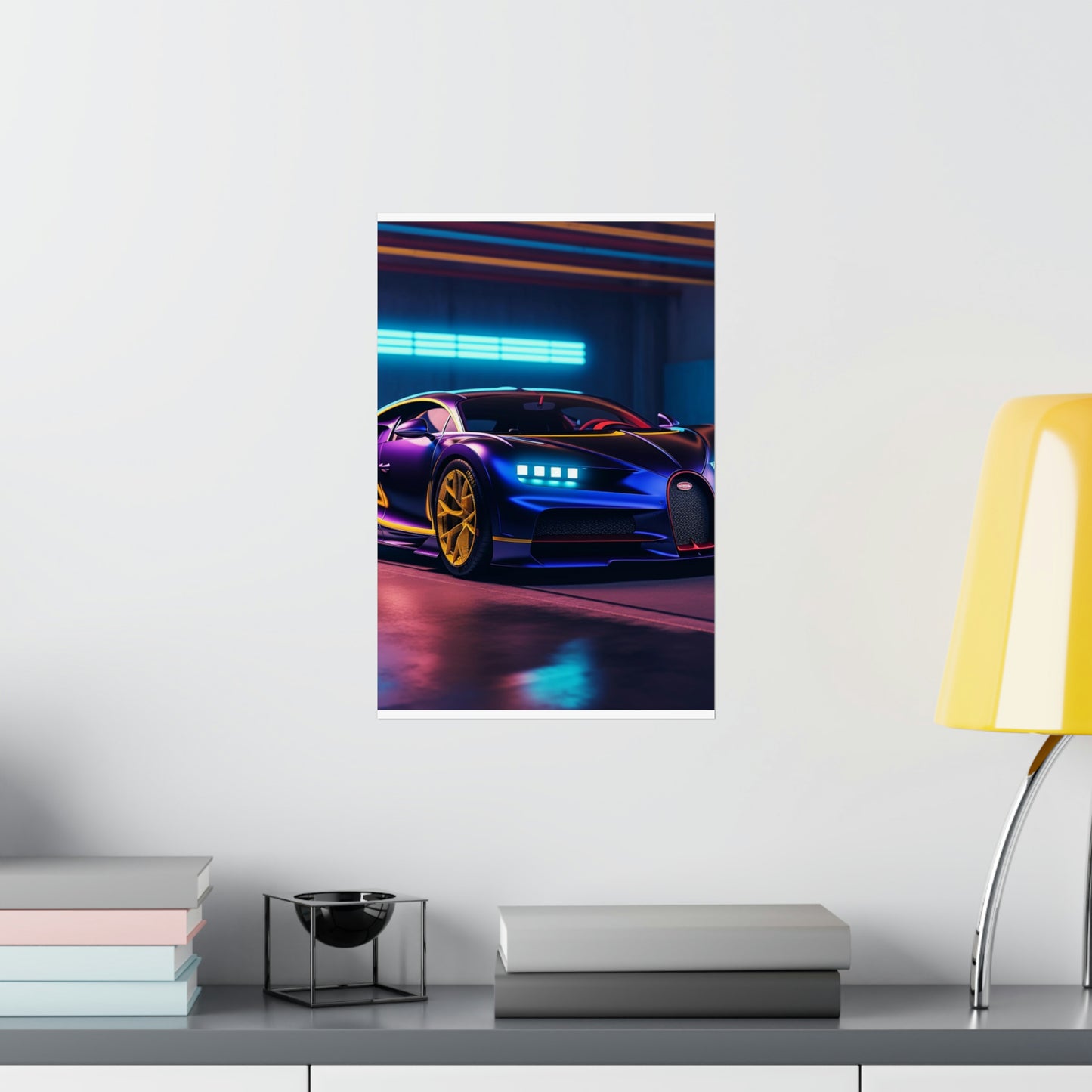 Premium Matte Vertical Posters Hyper Bugatti Neon Chiron 4