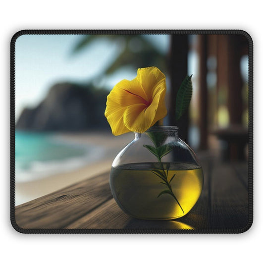 Gaming Mouse Pad  Yellow Hibiscus Wood 3