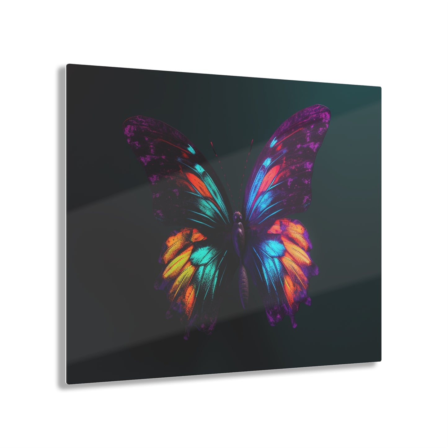 Acrylic Prints Hyper Colorful Butterfly Purple 1