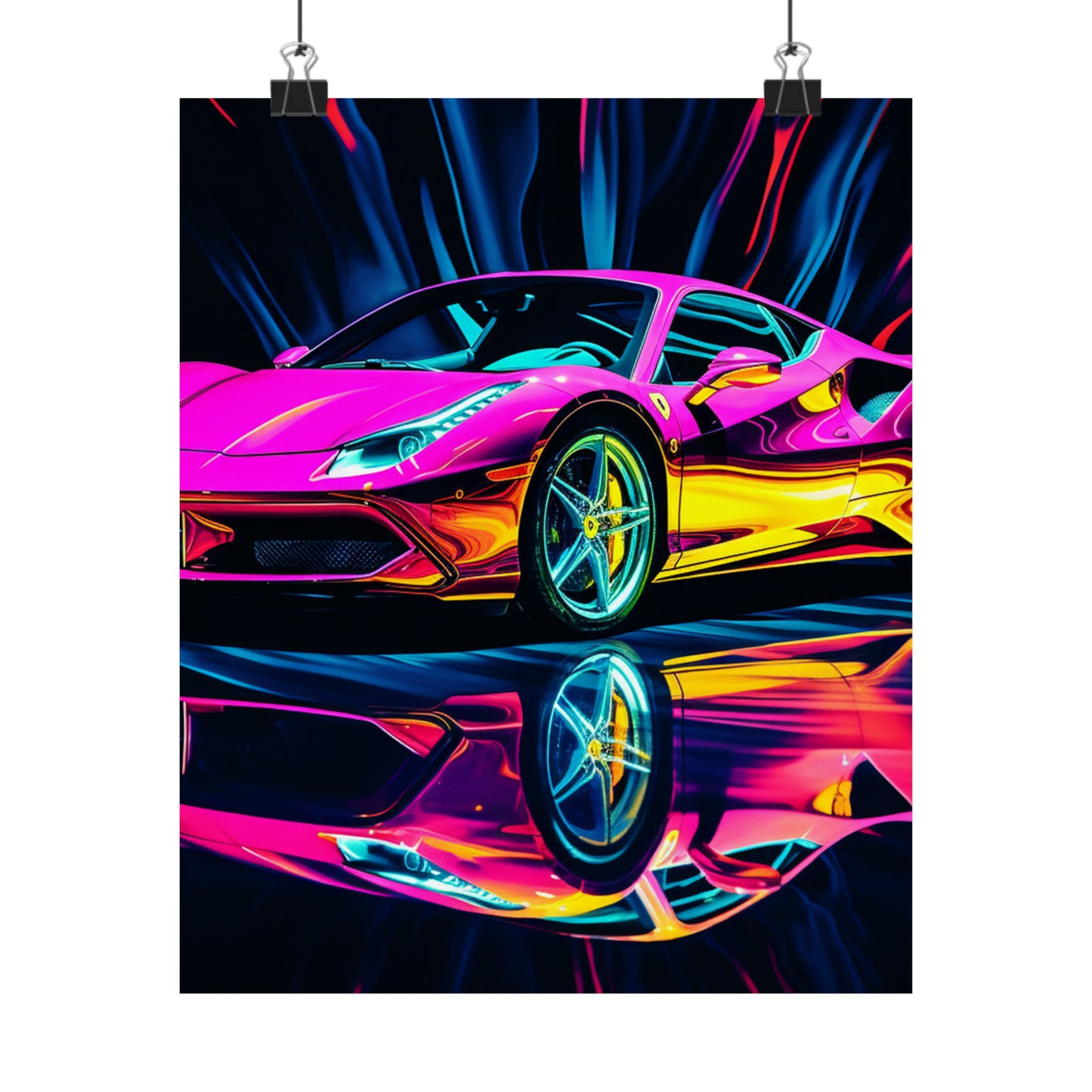 Premium Matte Vertical Posters Pink Macro Ferrari 3