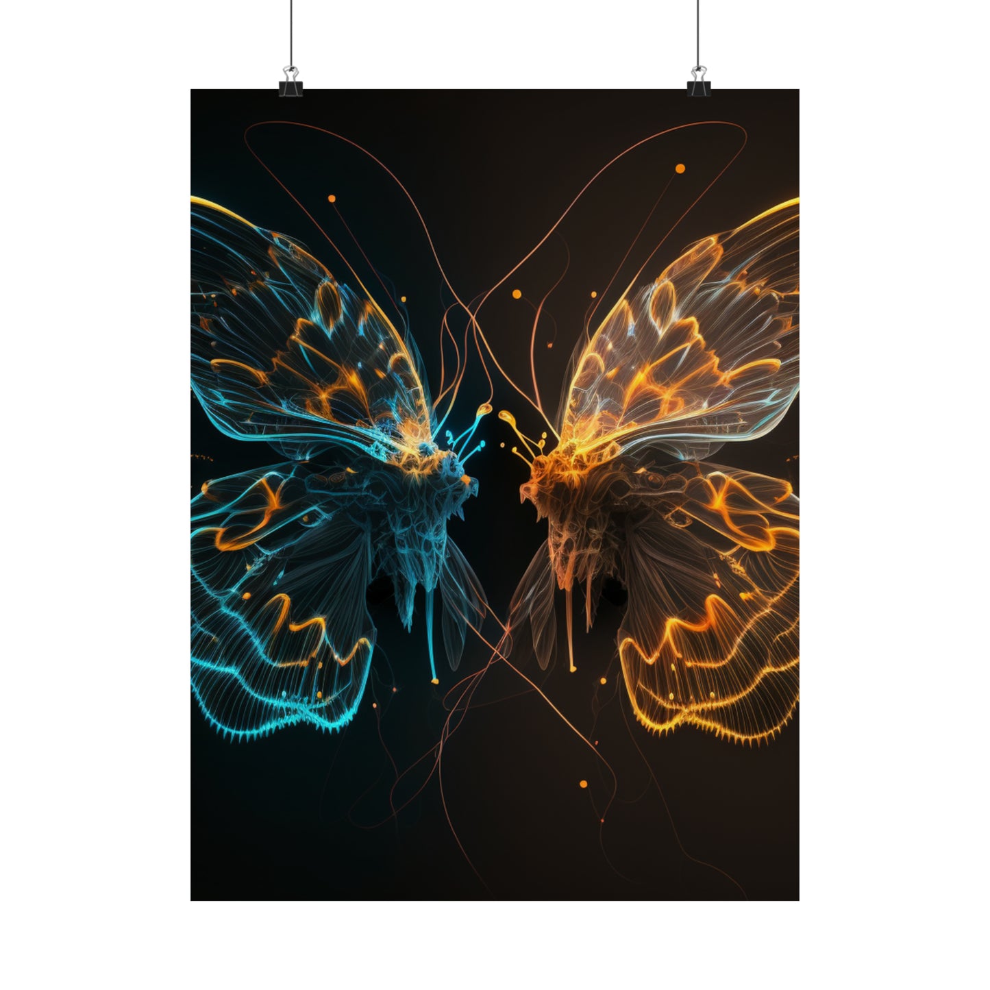 Premium Matte Vertical Posters Neon Glo Butterfly 1