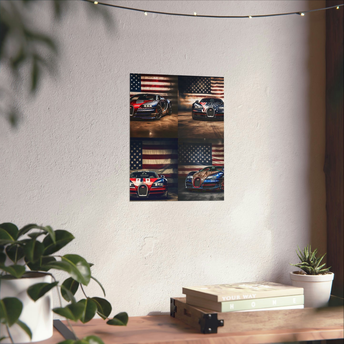 Premium Matte Vertical Posters Bugatti American Flag 5