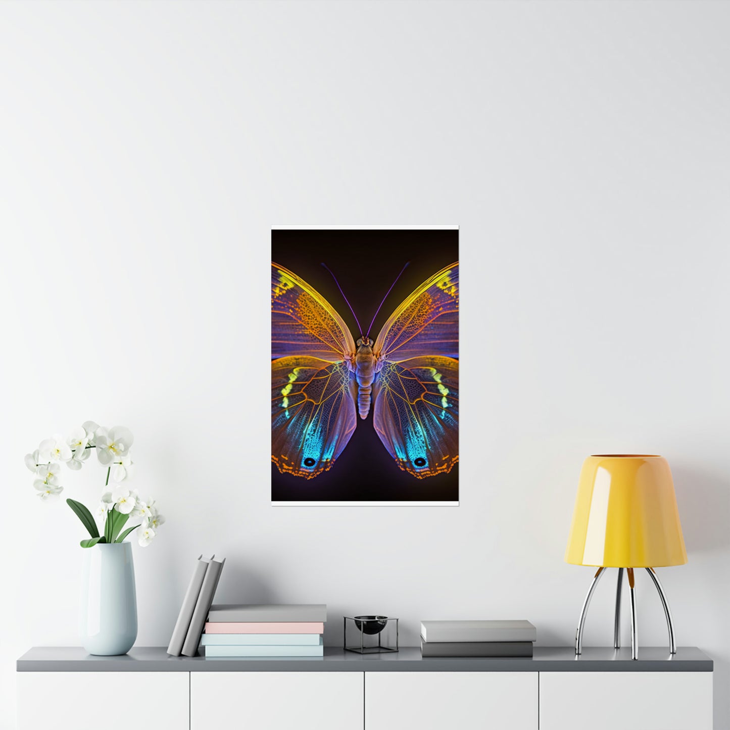 Premium Matte Vertical Posters Neon Butterfly Flair 2