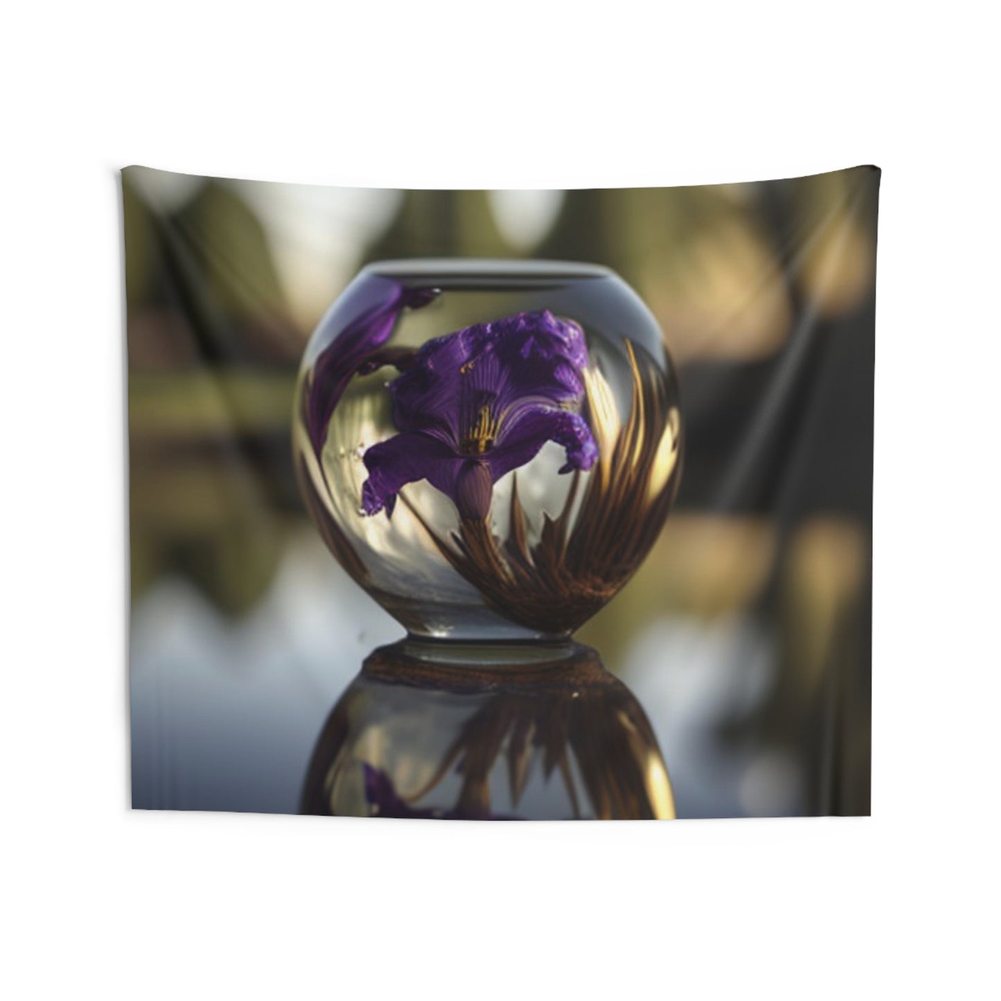 Indoor Wall Tapestries Purple Iris in a vase 2