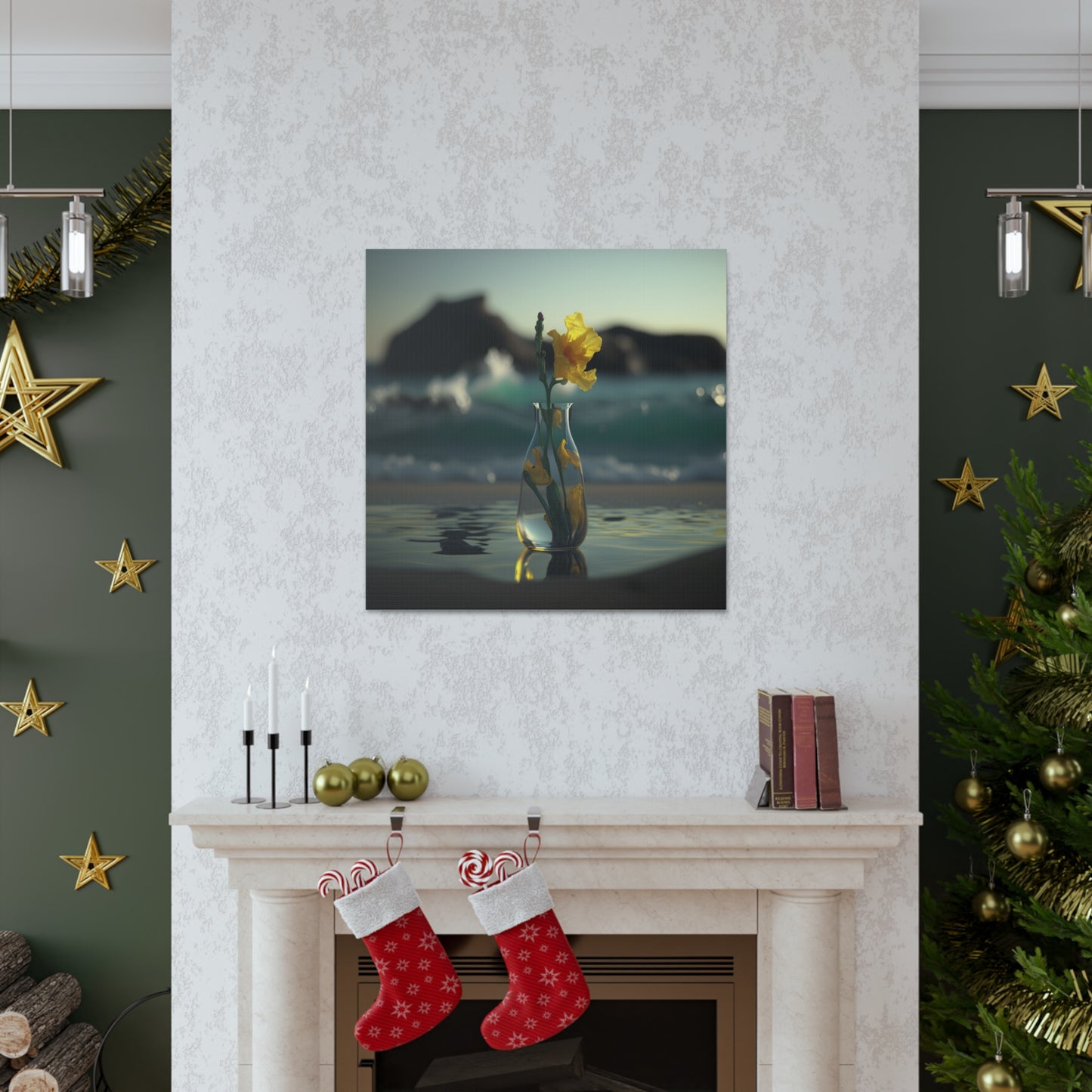Canvas Gallery Wraps Yellow Gladiolus glass 2