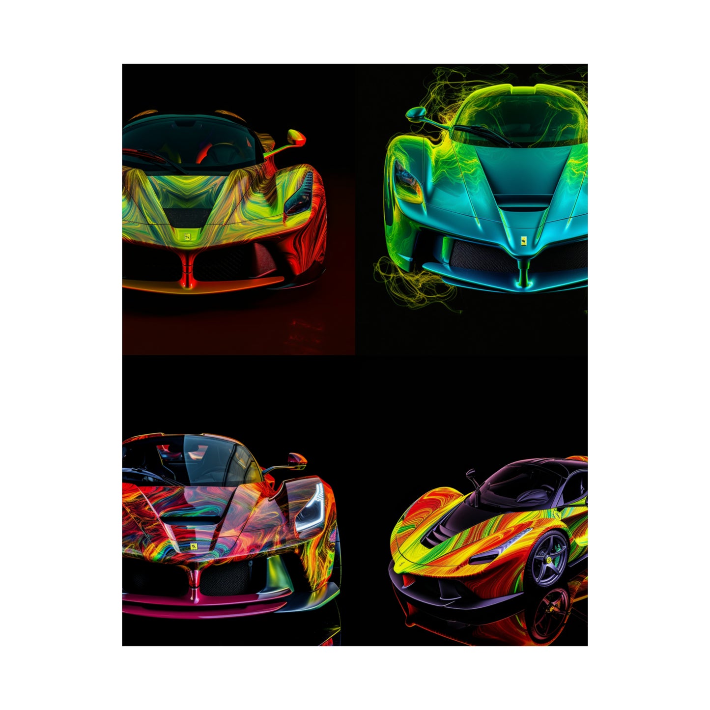 Premium Matte Vertical Posters Ferrari Neon 5