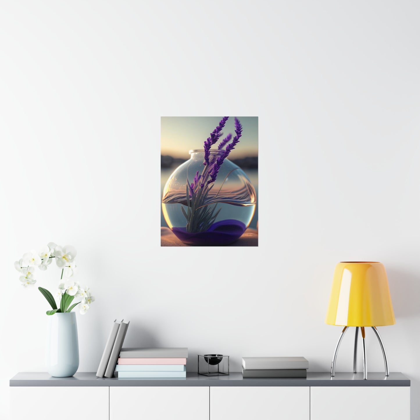 Premium Matte Vertical Posters Lavender in a vase 3