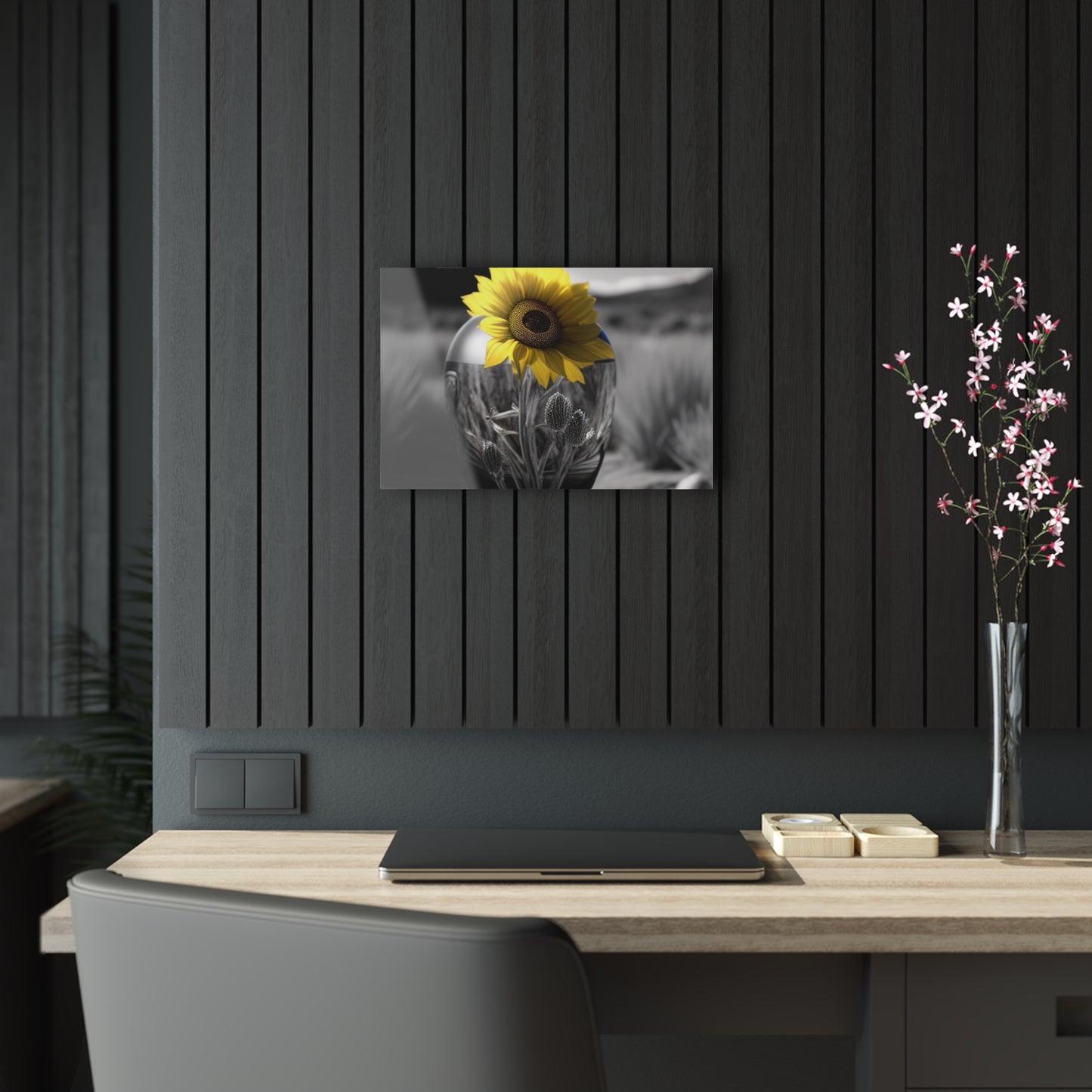 Acrylic Prints Yellw Sunflower in a vase 3