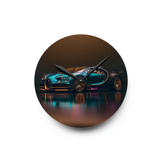 Acrylic Wall Clock Bugatti Blue 2