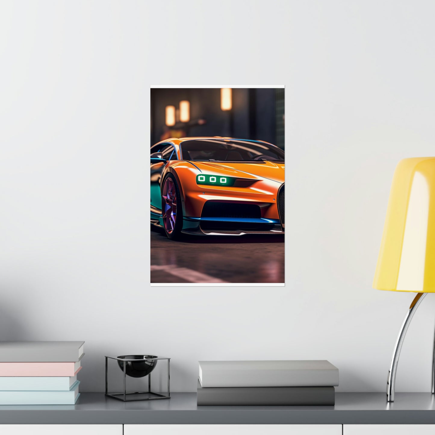 Premium Matte Vertical Posters Hyper Bugatti Neon Chiron 1