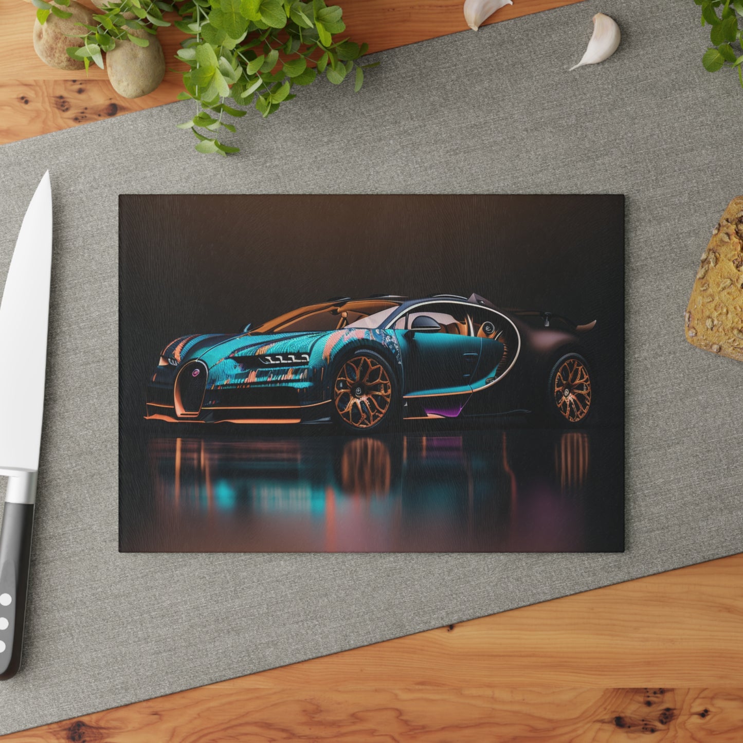 Glass Cutting Board Bugatti Blue 2