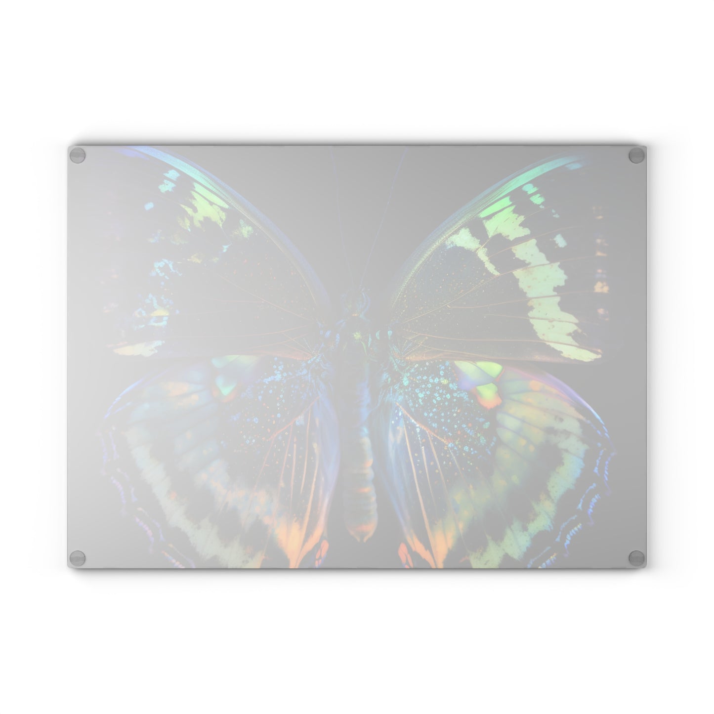 Glass Cutting Board Neon Butterfly Flair 4