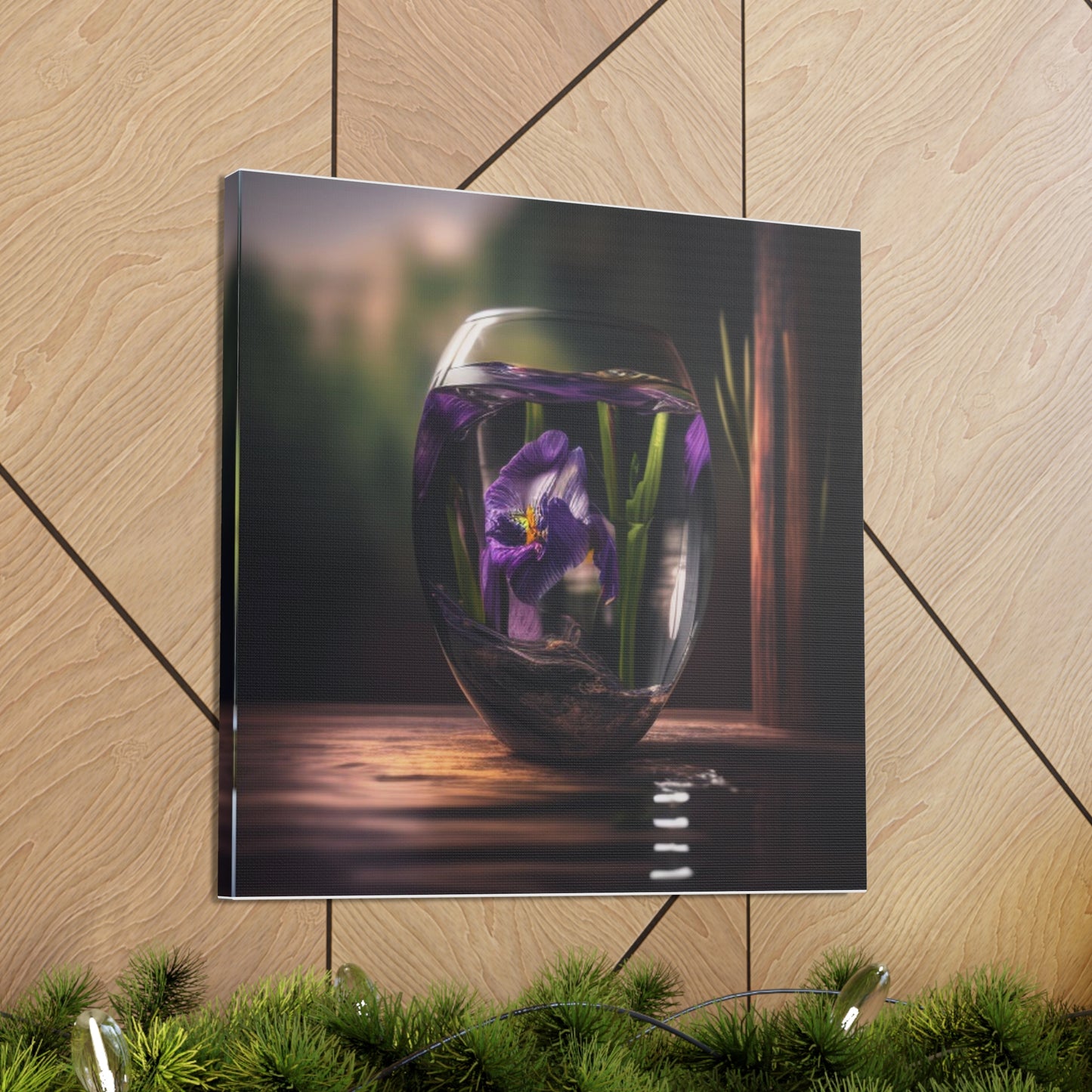 Canvas Gallery Wraps Purple Iris in a vase 4