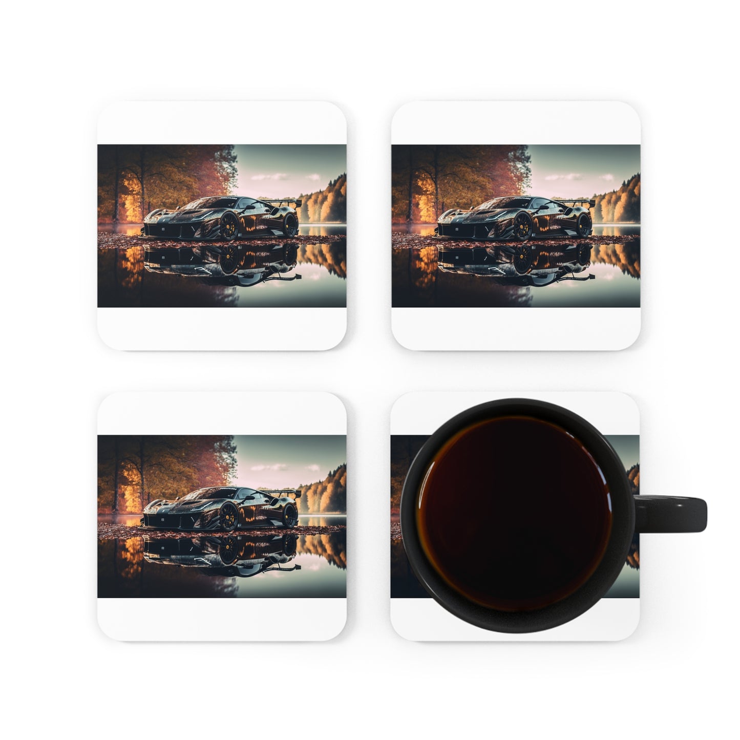 Corkwood Coaster Set Ferrari Lake 1