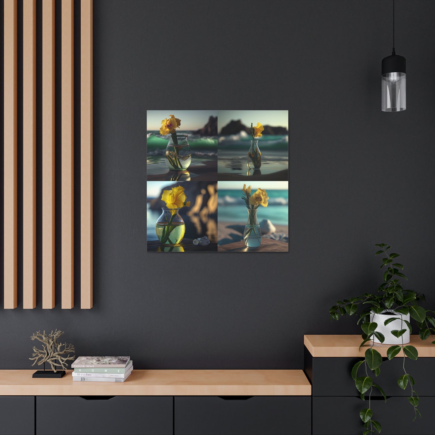 Canvas Gallery Wraps Yellow Gladiolus glass 5