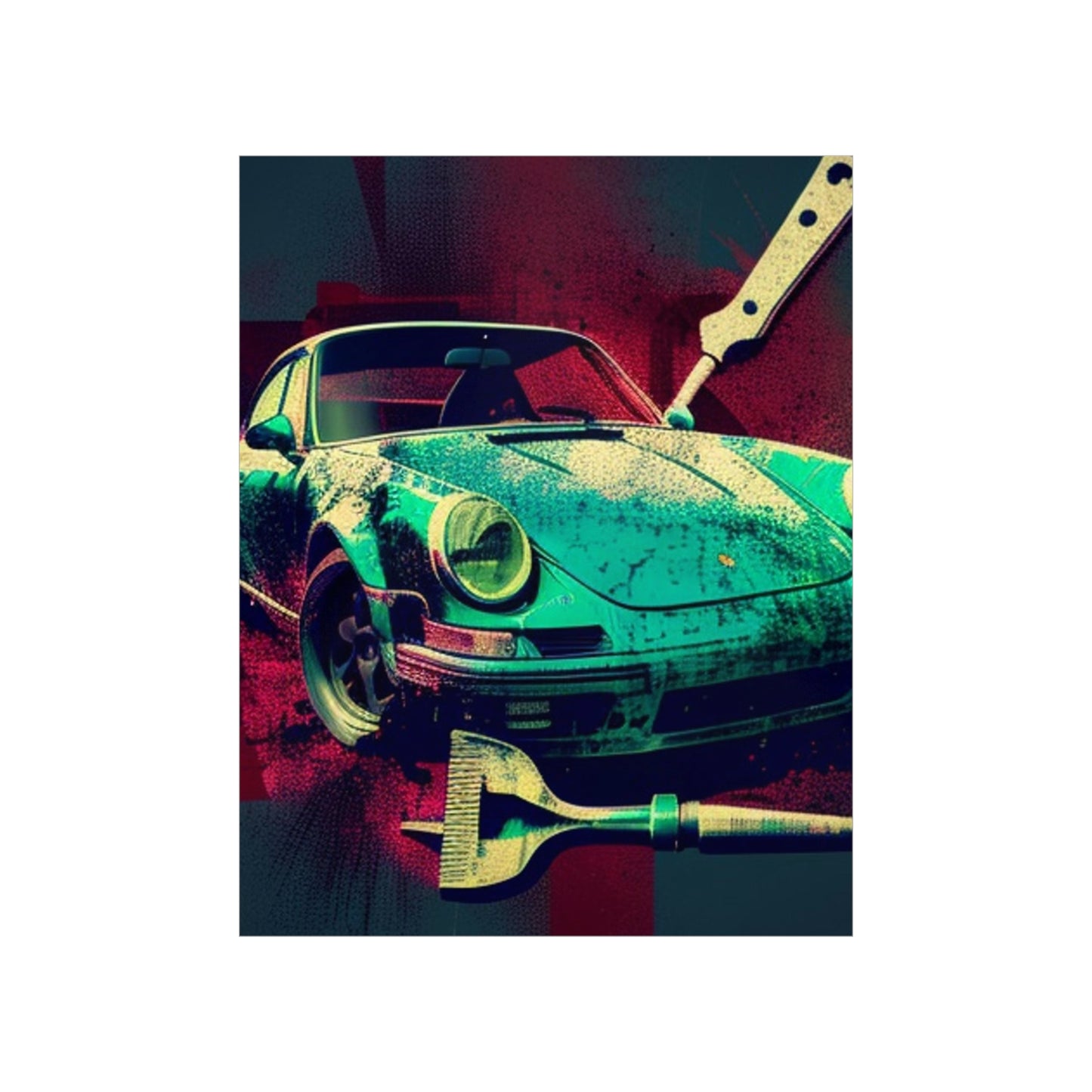 Premium Matte Vertical Posters Porsche Abstract 4