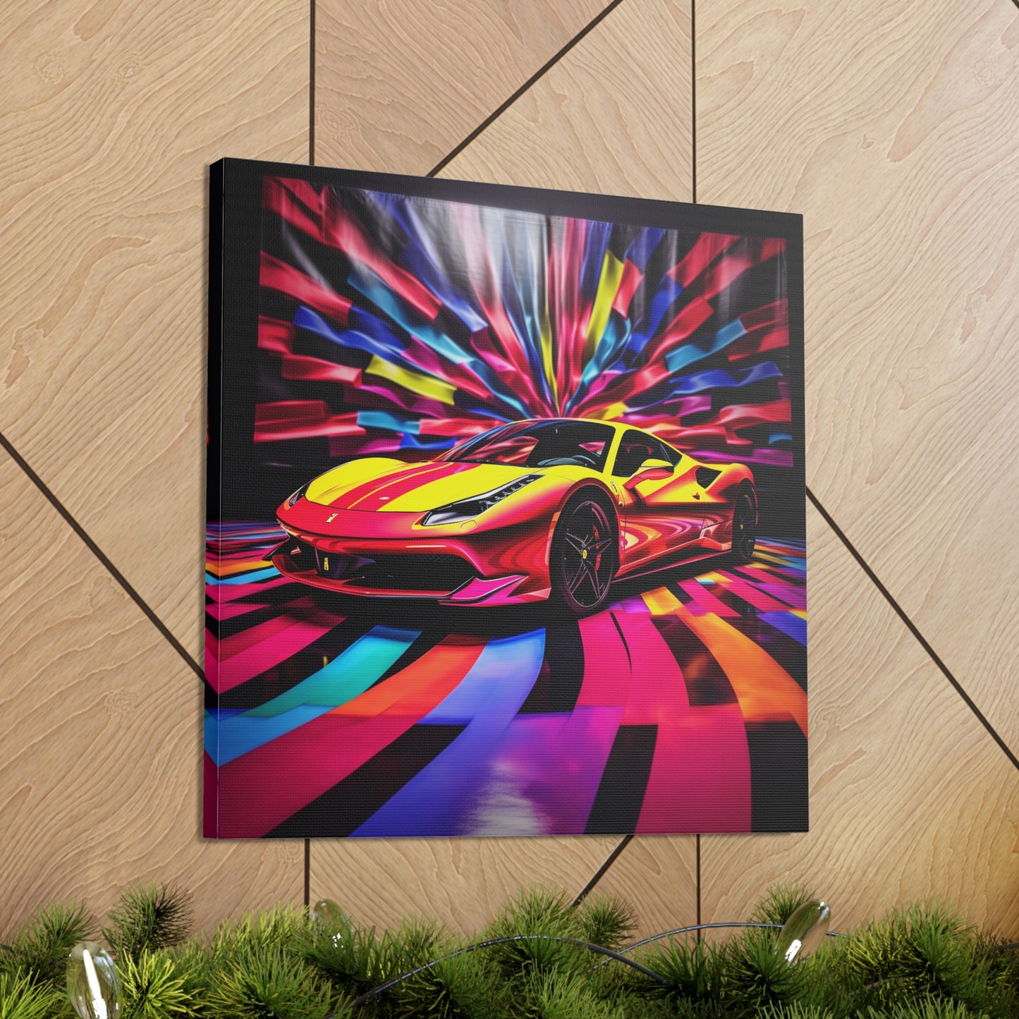 Canvas Gallery Wraps Macro Flag Ferrari 3