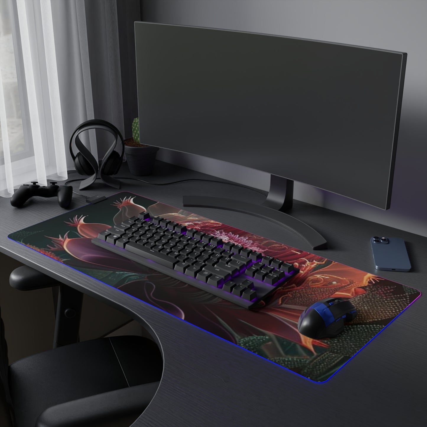 LED Gaming Mouse Pad Flower Arangment 1