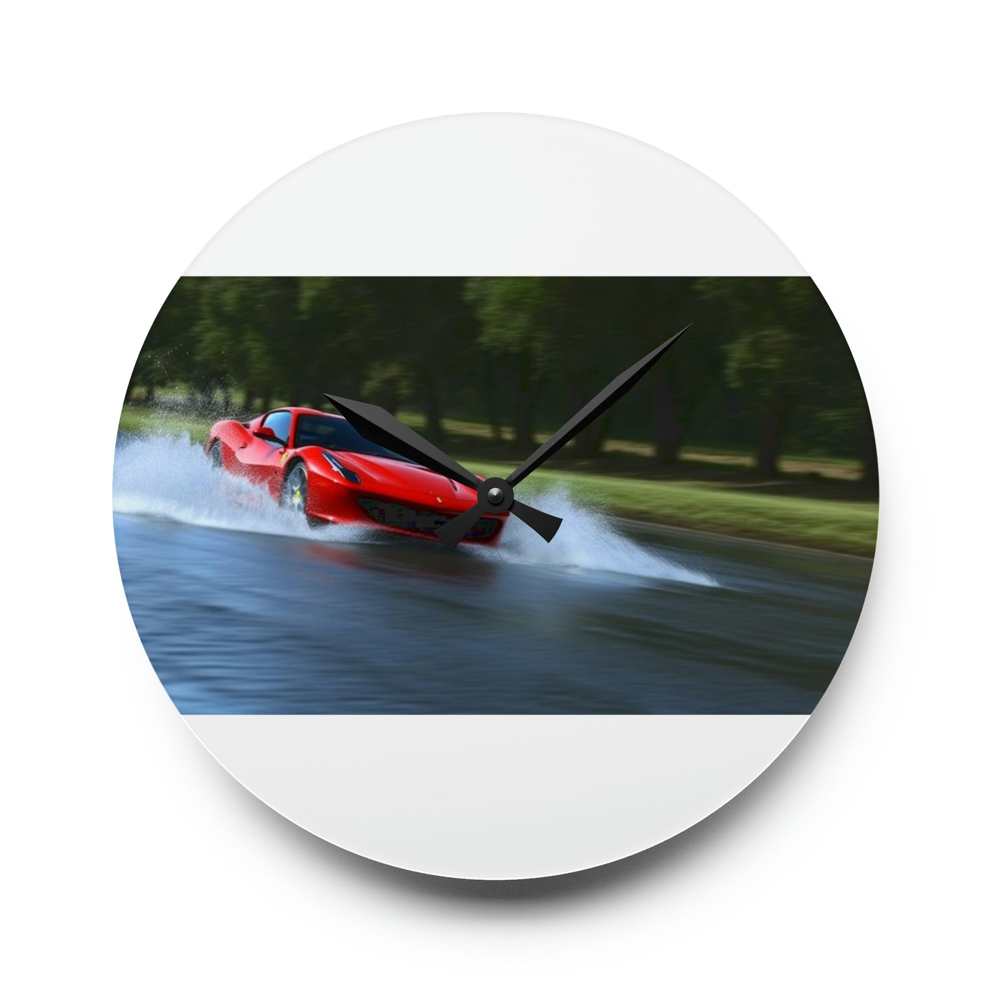 Acrylic Wall Clock Water Ferrari Splash 3