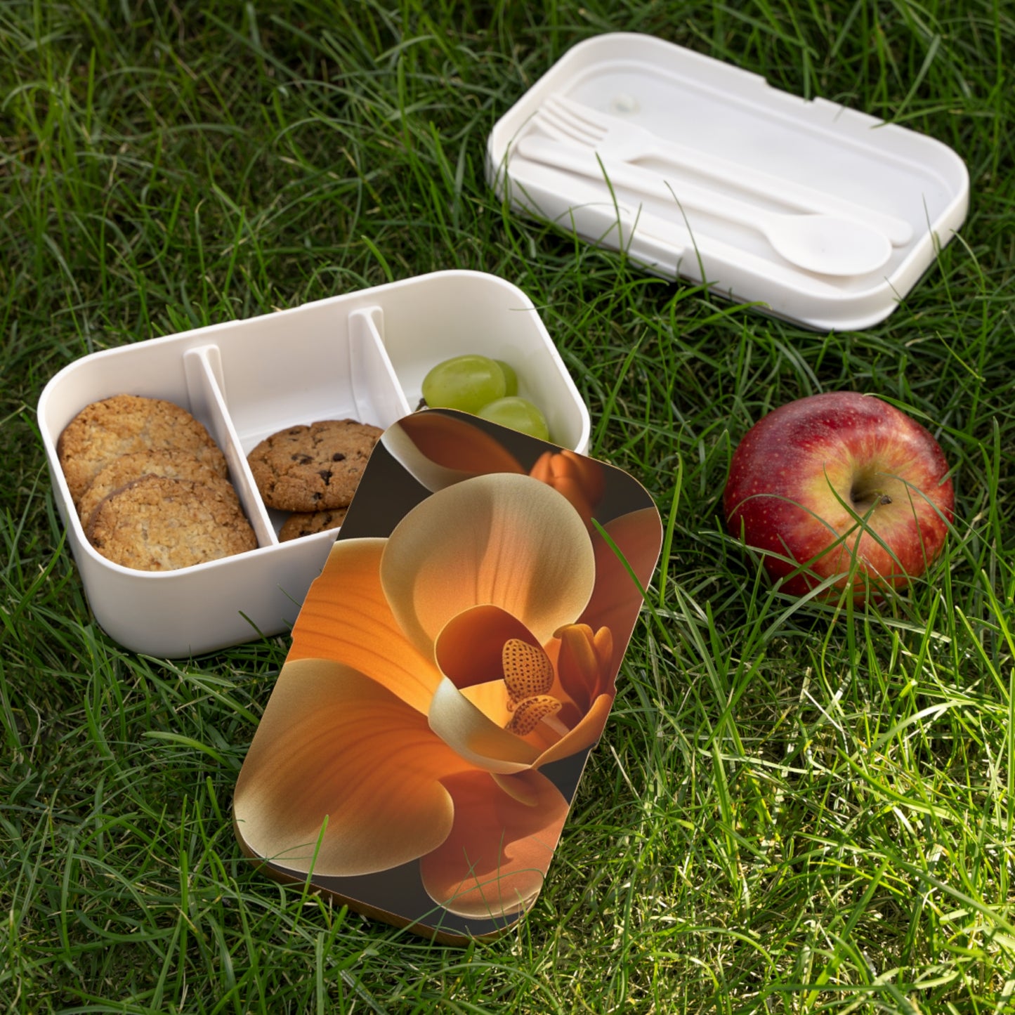 Bento Lunch Box Orange Orchid 4