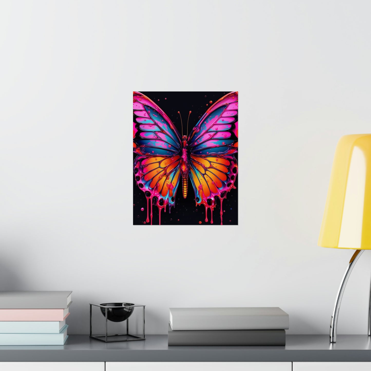 Premium Matte Vertical Posters Pink Butterfly Flair 1