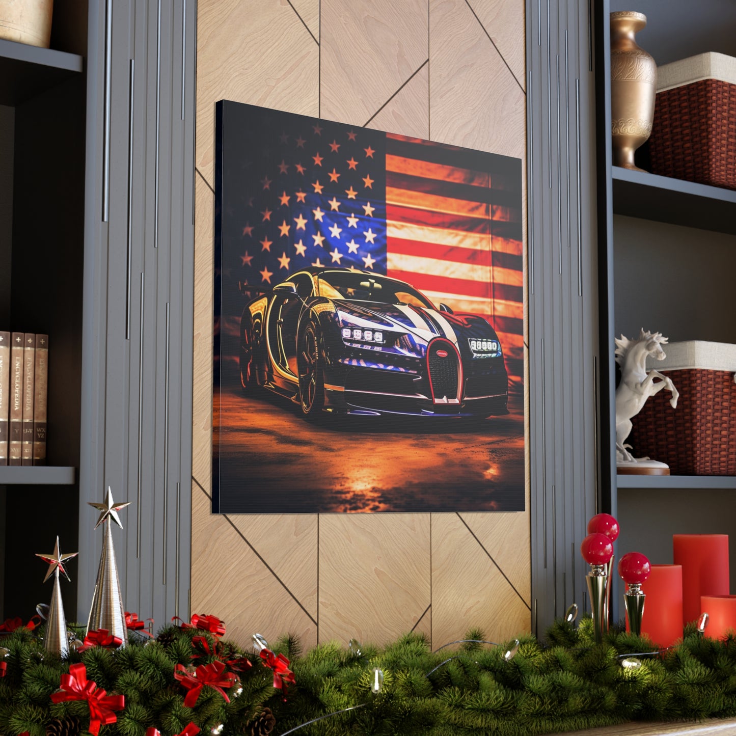 Canvas Gallery Wraps Macro Bugatti American Flag 4