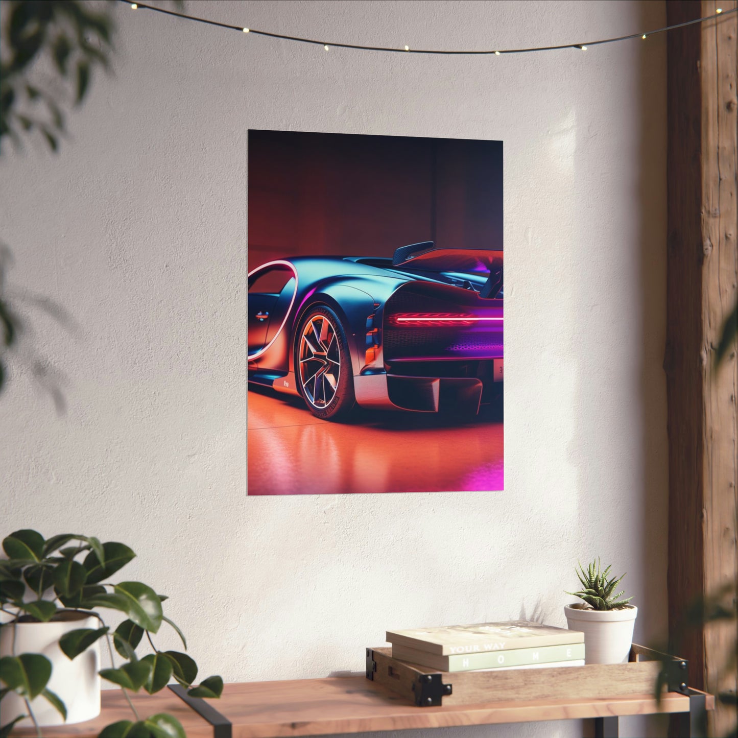 Premium Matte Vertical Posters Hyper Bugatti Neon Chiron 2