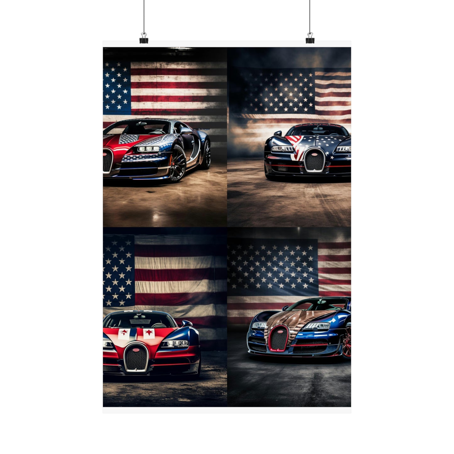 Premium Matte Vertical Posters Bugatti American Flag 5