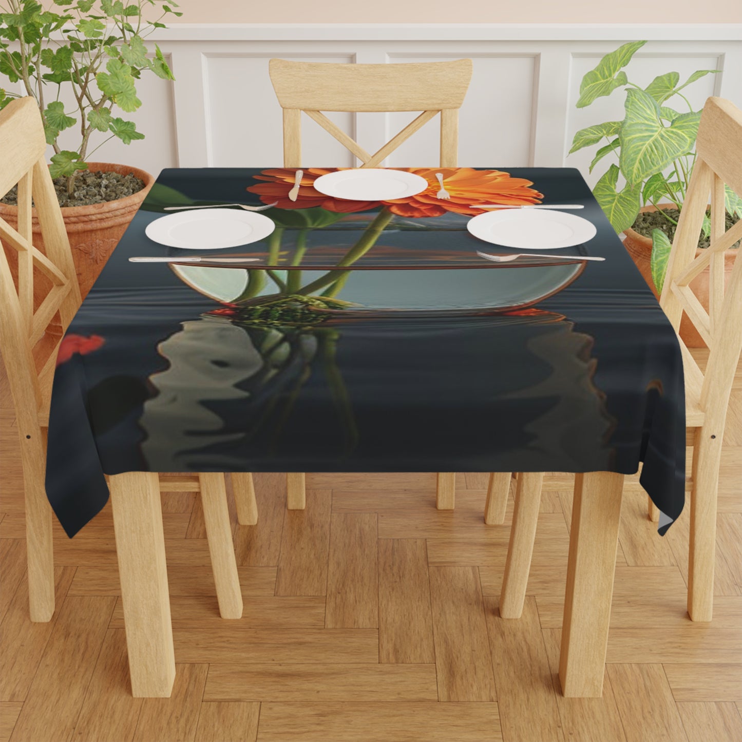 Tablecloth Orange Zinnia 2