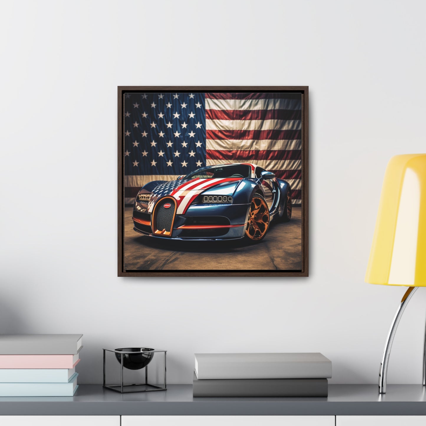 Gallery Canvas Wraps, Square Frame Bugatti Flag American 4